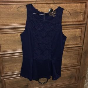 Navy peplum top